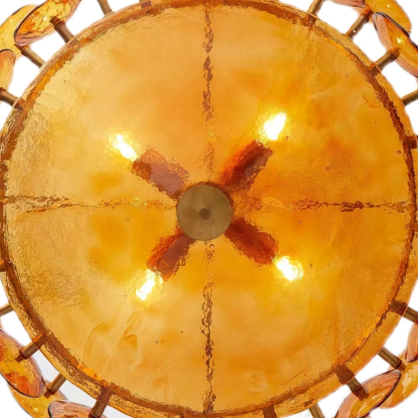 Solaris Disc Murano Chandelier - ∅ 39.4″ x H 14.2″Amber & GoldBlushlighting