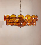 Solaris Disc Murano Chandelier - ∅ 39.4″ x H 14.2″Green & GoldBlushlighting