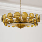 Solaris Disc Murano Chandelier - ∅ 23.6″ x H 11.0″Green & GoldBlushlighting