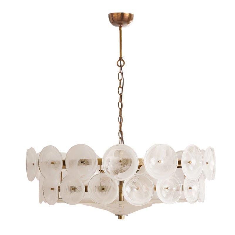 Solaris Disc Murano Chandelier - ∅ 23.6″ x H 11.0″Amber & GoldBlushlighting