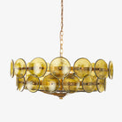 Solaris Disc Murano Chandelier - ∅ 23.6″ x H 11.0″Green & GoldBlushlighting