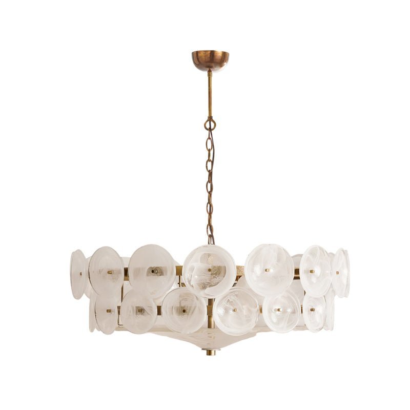 Solaris Disc Murano Chandelier - ∅ 31.5″ x H 11.0″White & GoldBlushlighting