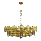 Solaris Disc Murano Chandelier - ∅ 39.4″ x H 14.2″Green & GoldBlushlighting