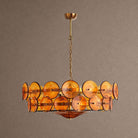Solaris Round Chandelier - ∅ 31.5″ x H 11.0″Amber & GoldBlushlighting