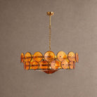Solaris Round Chandelier - ∅ 39.4″ x H 14.2″Amber & GoldBlushlighting