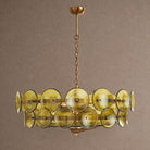 Solaris Round Chandelier - ∅ 39.4″ x H 14.2″Green & GoldBlushlighting