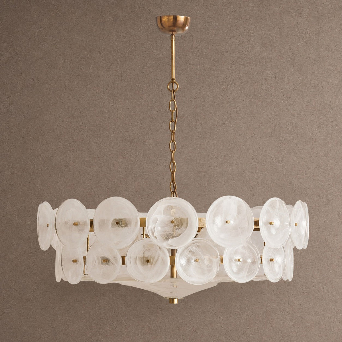 Solaris Round Chandelier - ∅ 23.6″ x H 11.0″Amber & GoldBlushlighting