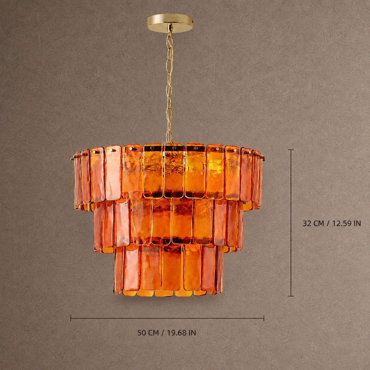 Solenne Ember Tiered Chandelier - 50 cm (19.7 in) / 3-TierBlushlighting