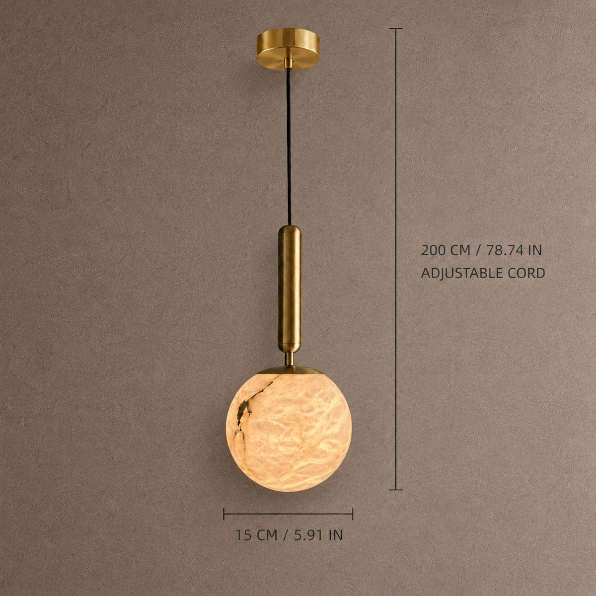 Solenne Globe Pendant - 5.9" Dia x 12.6" HBlushlighting