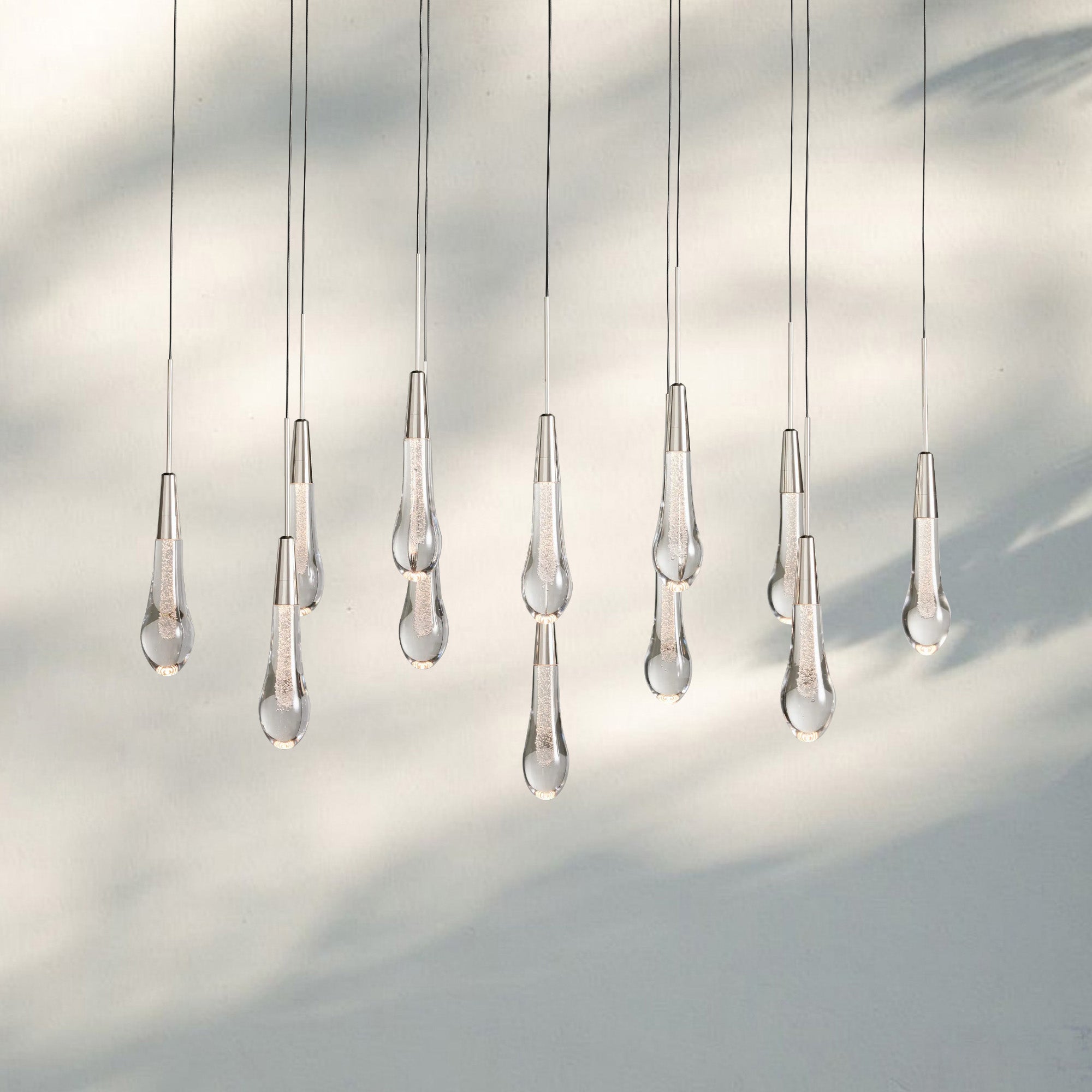 Solitaire Linear Chandelier 37"50"70"87"87"120"-37‘’-Nickel-
