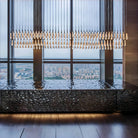 Solitaire Linear Chandelier 37"50"70"87"87"120"-120‘’-Bronze-