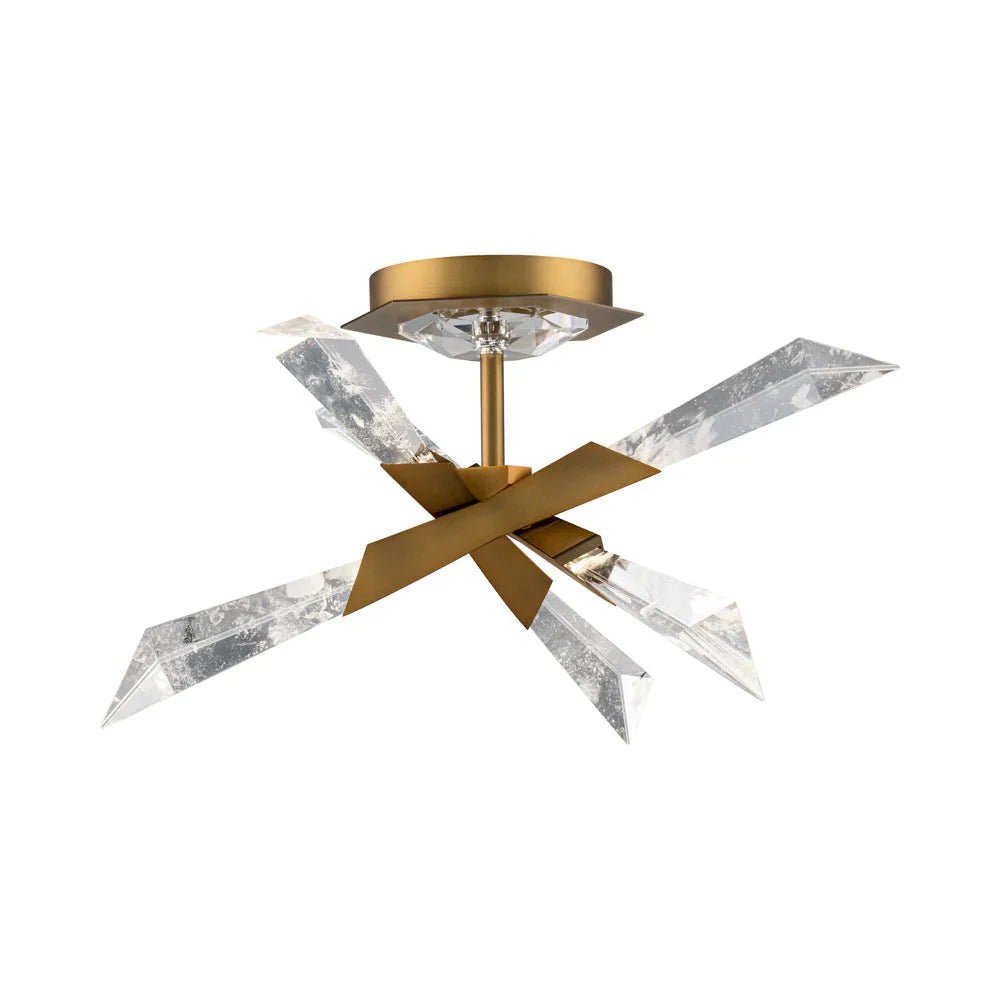 Solitude LED Semi Flush Mount Ceiling Light - SmallAged BrassBlushlighting