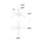 Solitude LED Semi Flush Mount Ceiling Light - LargeAntique NickelBlushlighting