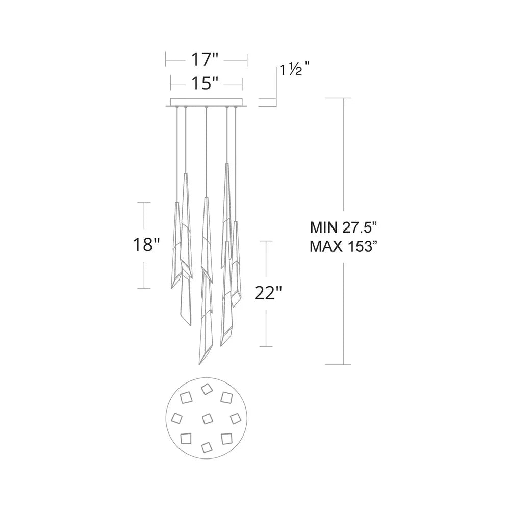 Solitude Round LED Multi Chandelier - Blushlighting