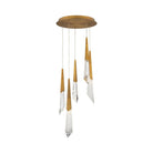 Solitude Round LED Multi Chandelier - 5 - LightAged BrassBlushlighting