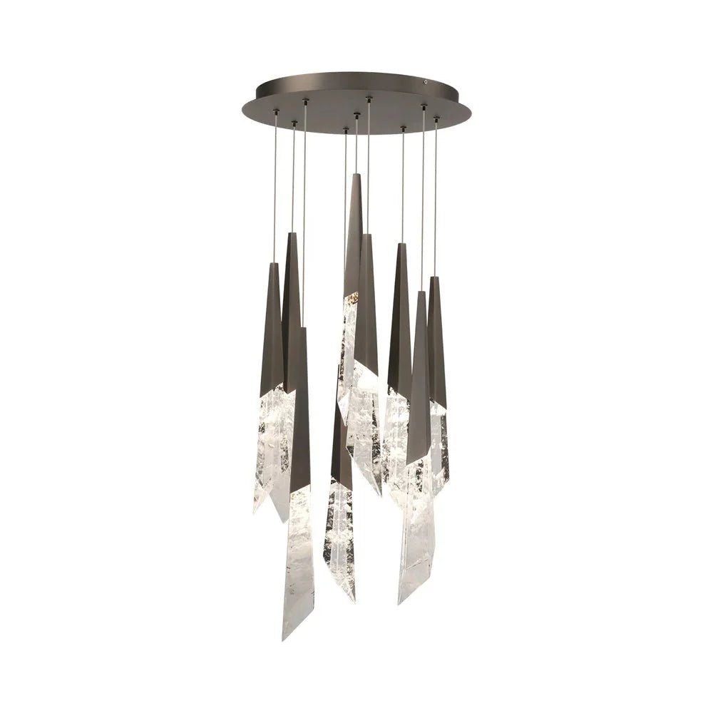 Solitude Round LED Multi Chandelier - 9 - LightBronzeBlushlighting