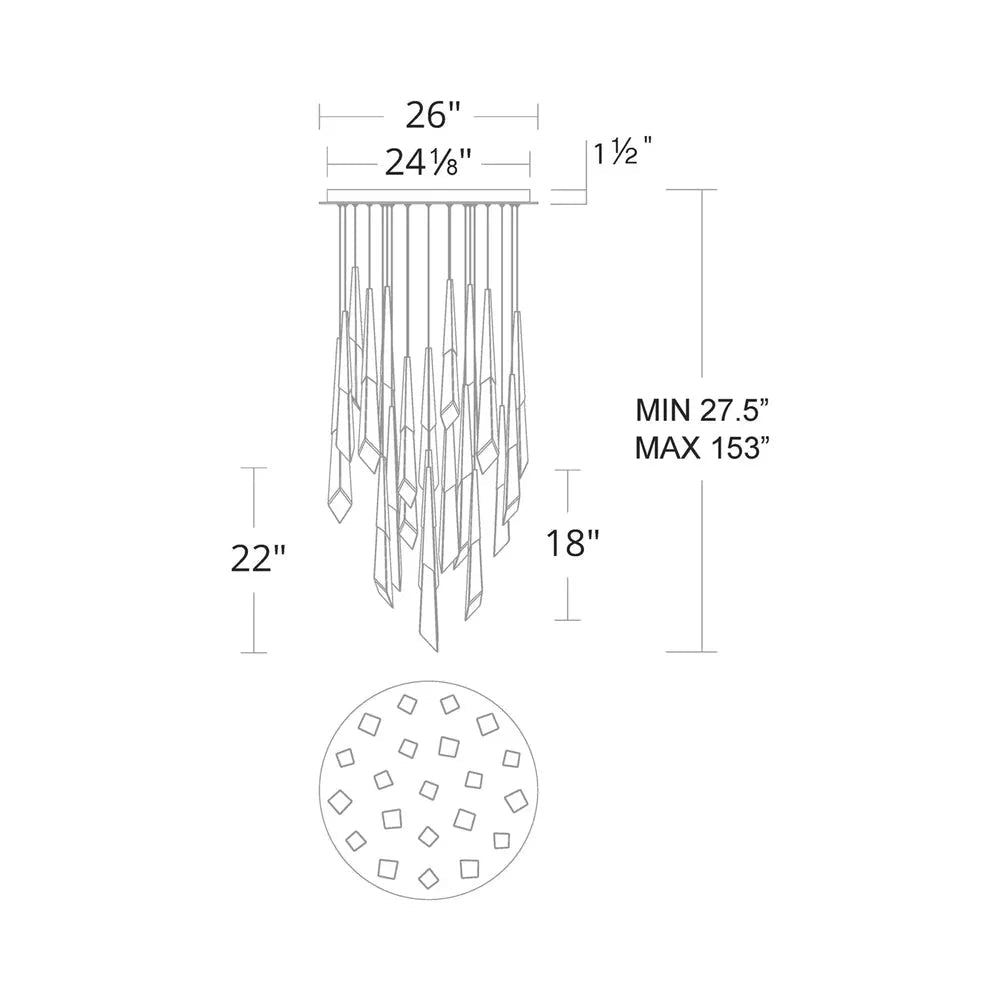 Solitude Round LED Multi Chandelier - 15 - LightBronzeBlushlighting