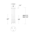 Solitude Round LED Multi Chandelier - 15 - LightBronzeBlushlighting