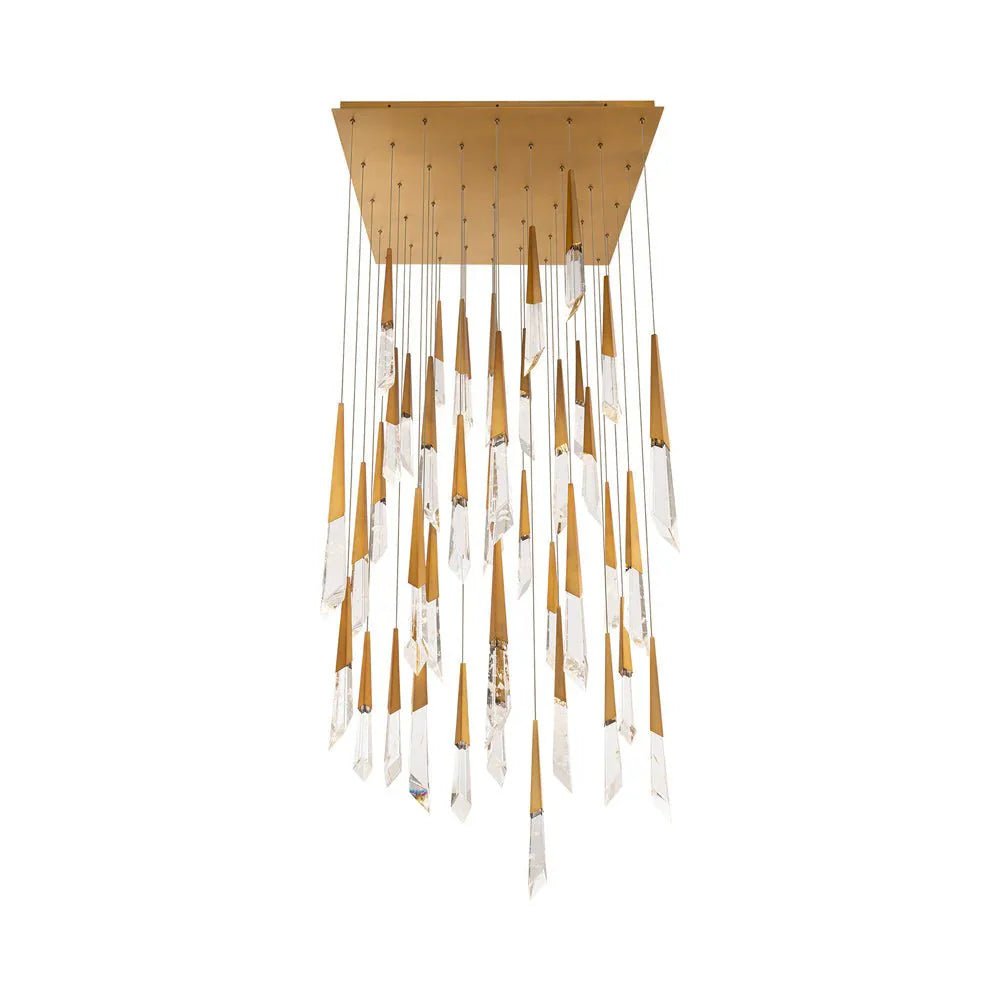 Solitude Square LED Multi Pendant Light - 41 - LightAged BrassBlushlighting