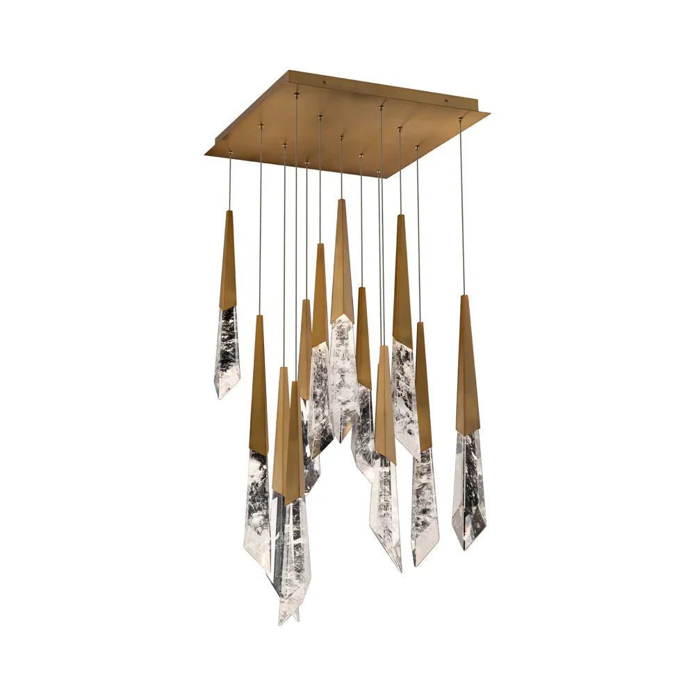 Solitude Square LED Multi Pendant Light - 41 - LightAntique NickelBlushlighting