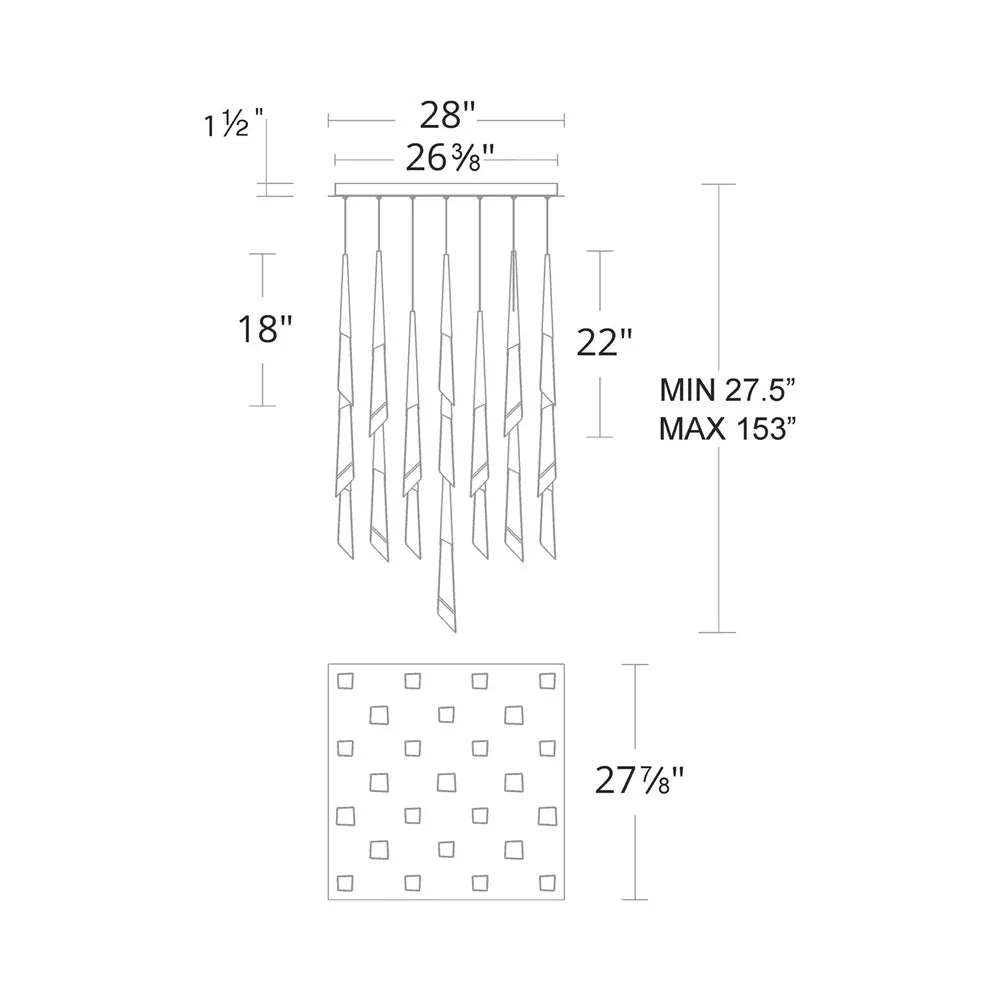 Solitude Square LED Multi Pendant Light - Blushlighting