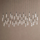 Soltaire Linear Chandelier - Raindrop Pendant Lighting - 60" 38-LightBlackBlushlighting