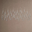 Soltaire Linear Chandelier - Raindrop Pendant Lighting - 70” 42-LightNickelBlushlighting