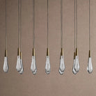 Soltaire Linear Chandelier - Raindrop Pendant Lighting - 37‘’ 12-LightBrassBlushlighting