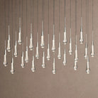 Soltaire Linear Chandelier - Raindrop Pendant Lighting - 50‘’ 25-LightNickelBlushlighting