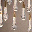 Soltaire Linear Chandelier - Raindrop Pendant Lighting - 70” 42-LightBlackBlushlighting