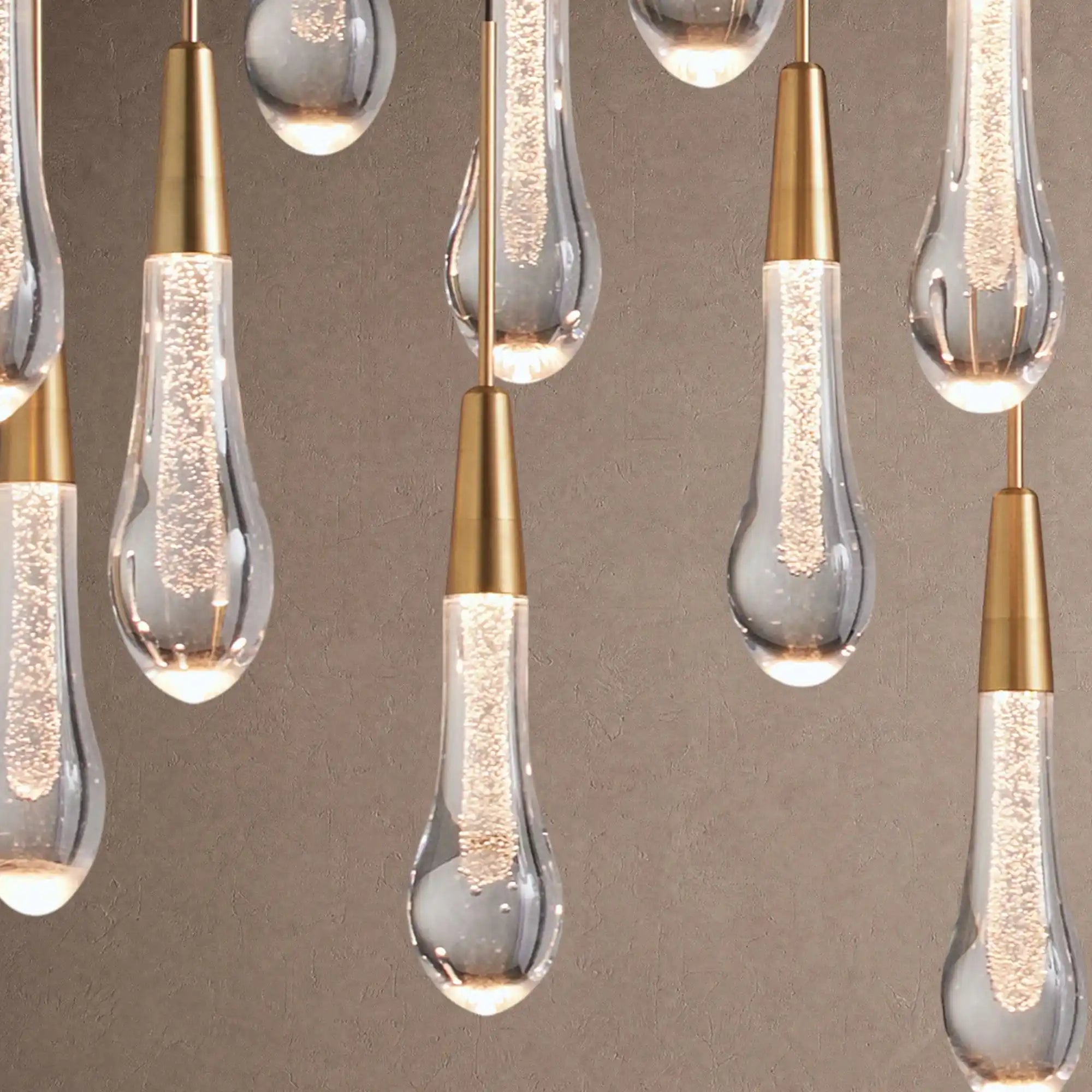 Soltaire Linear Chandelier - Raindrop Pendant Lighting - 70” 42-LightBlackBlushlighting