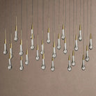 Soltaire Linear Chandelier - Raindrop Pendant Lighting - 50‘’ 25-LightBrassBlushlighting