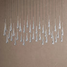 Soltaire Linear Chandelier - Raindrop Pendant Lighting - 60" 38-LightNickelBlushlighting