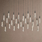Soltaire Linear Chandelier - Raindrop Pendant Lighting - 50‘’ 25-LightBlackBlushlighting