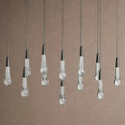 Soltaire Linear Chandelier - Raindrop Pendant Lighting - 37‘’ 12-LightBrassBlushlighting