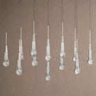 Soltaire Linear Chandelier - Raindrop Pendant Lighting - 37‘’ 12-LightNickelBlushlighting