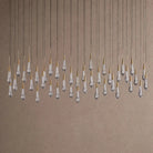 Soltaire Linear Chandelier - Raindrop Pendant Lighting - 60" 38-LightNickelBlushlighting