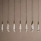 Soltaire Linear Chandelier - Raindrop Pendant Lighting - 37‘’ 12-LightBrassBlushlighting