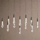 Soltaire Linear Chandelier - Raindrop Pendant Lighting - 37‘’ 12-LightBlackBlushlighting