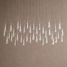 Soltaire Linear Chandelier - Raindrop Pendant Lighting - 60" 38-LightNickelBlushlighting