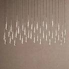 Soltaire Linear Chandelier - Raindrop Pendant Lighting - 60" 38-LightBrassBlushlighting