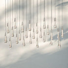 Soltaire Linear Chandelier - Seeded Glass Raindrop Pendant Lighting - 70‘NickelBlushlighting
