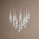 Soltaire Round Chandelier 17" 24" 36" 48" 58" | Modern Pendant Light Raindrop Chandelier - 39-Light 48"BlackBlushlighting