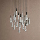 Soltaire Round Chandelier 17" 24" 36" 48" 58" | Modern Pendant Light Raindrop Chandelier - 19-Light 24"BlackBlushlighting