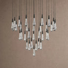 Soltaire Round Chandelier 17" 24" 36" 48" 58" | Modern Pendant Light Raindrop Chandelier - 39-Light 48"BlackBlushlighting