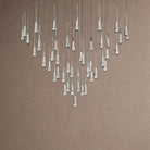 Soltaire Round Chandelier 17" 24" 36" 48" 58" | Modern Pendant Light Raindrop Chandelier - 39-Light 48"BlackBlushlighting
