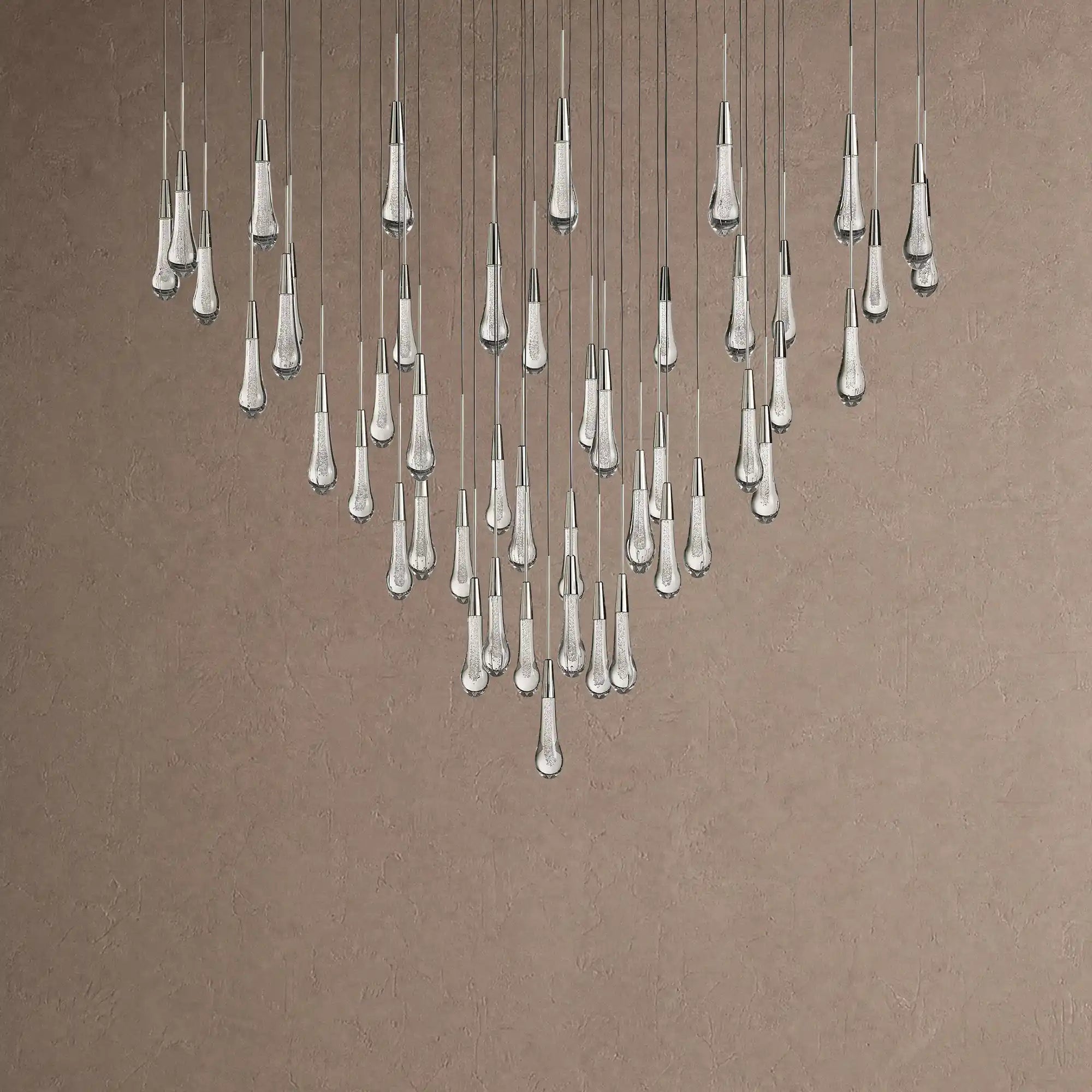 Soltaire Round Chandelier 17" 24" 36" 48" 58" | Modern Pendant Light Raindrop Chandelier - 39-Light 48"BlackBlushlighting