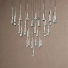 Soltaire Round Chandelier 17" 24" 36" 48" 58" | Modern Pendant Light Raindrop Chandelier - 39-Light 48"BlackBlushlighting