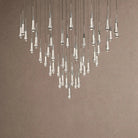 Soltaire Round Chandelier 17" 24" 36" 48" 58" | Modern Pendant Light Raindrop Chandelier - 47-Light 58"NickelBlushlighting