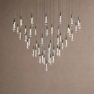 Soltaire Round Chandelier 17" 24" 36" 48" 58" | Modern Pendant Light Raindrop Chandelier - 47-Light 58"BlackBlushlighting
